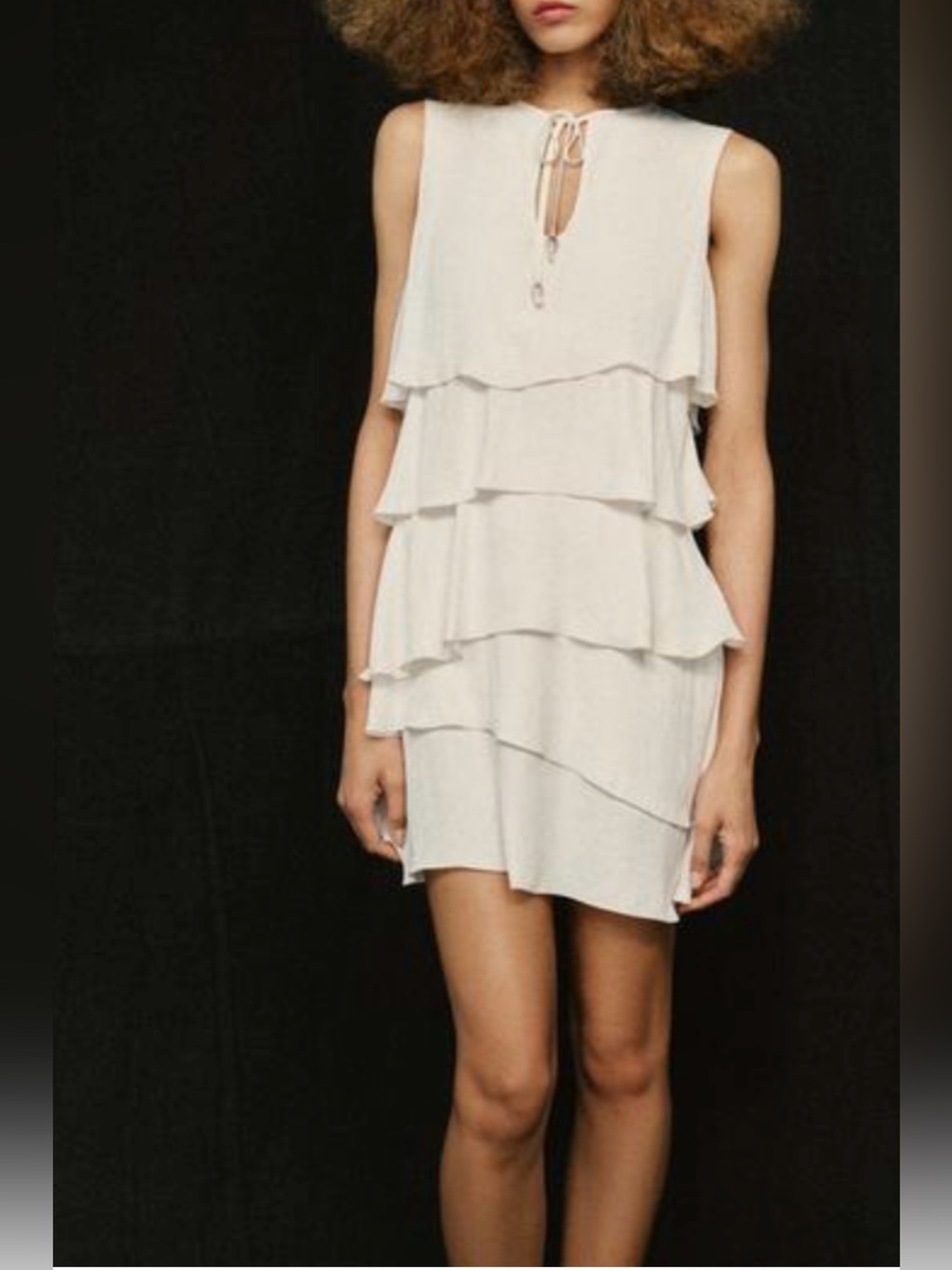 Nwt- zara- mini ruffled dress- L